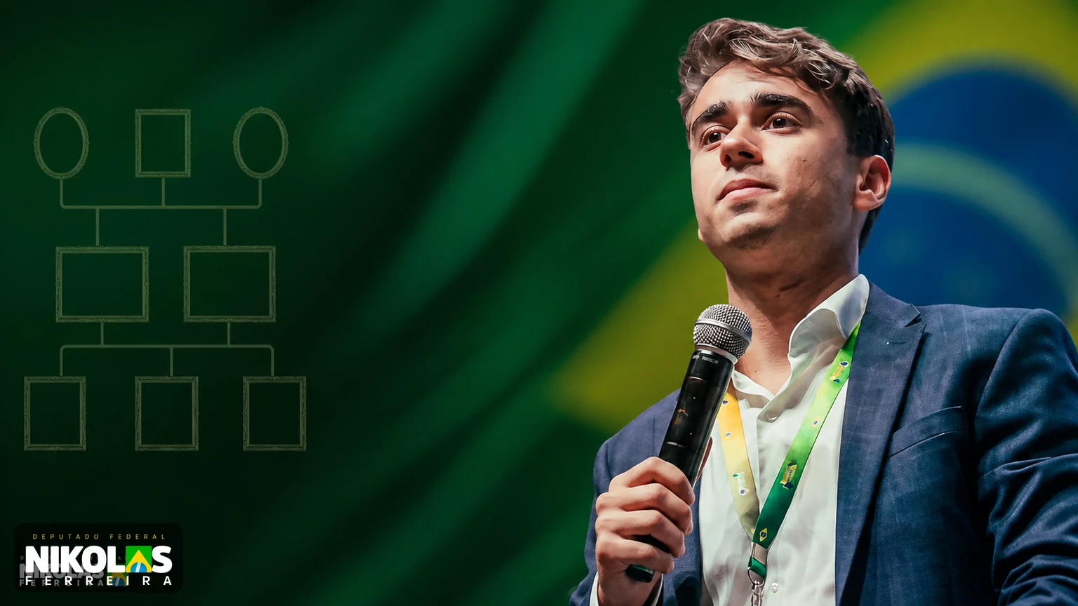 Nikolas Ferreira em capa editorial sobre seus pais e sua família